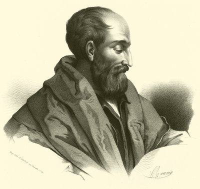 Correggio, portre (gravür) by French School