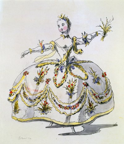 Ceres için Kostüm Tasarımı, A. Guillaumot Fils tarafından yapılan faks (el boyaması gravür) by French School