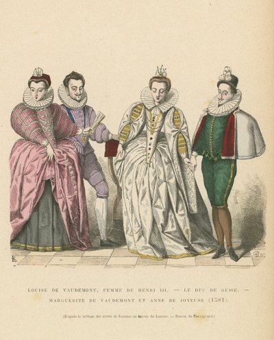 Fransız soylularının kostümü, 1581 by French School