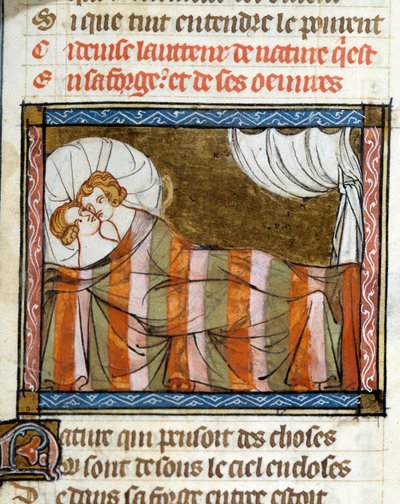 Yatakta bir çift. Jean de Meun