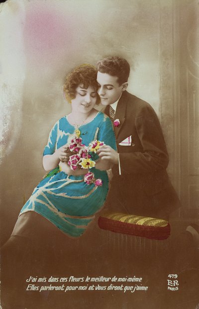 Çiçekli Çift, 1910-20 by French School
