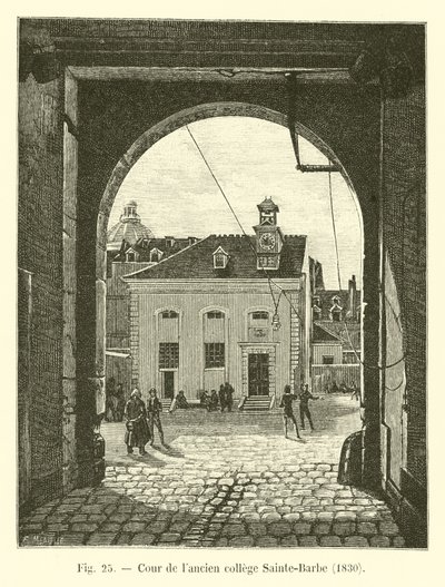 Eski Sainte-Barbe kolejinin avlusu, 1830 by French School