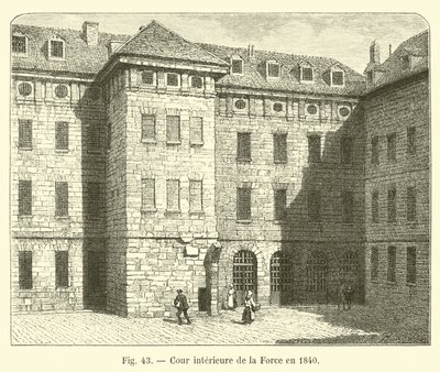 1840 yılında Cour iç de la Force by French School