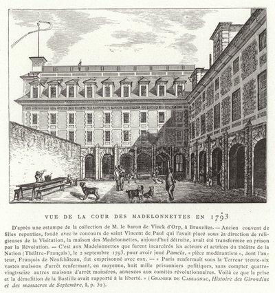 Madelonnettes Manastırı Avlusu, Paris, 1793 by French School