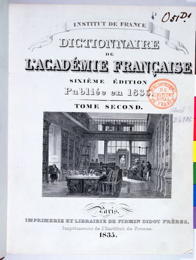Fransız Akademisi Sözlüğünün Kapağı, 1835 by French School