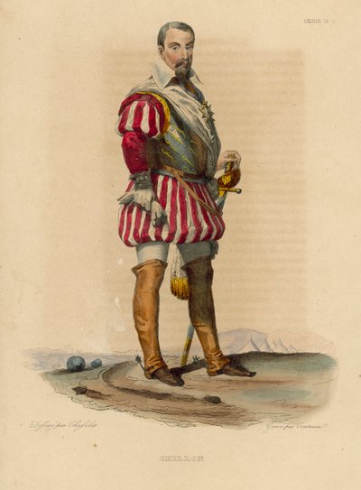Crillon (renkli gravür) by French School
