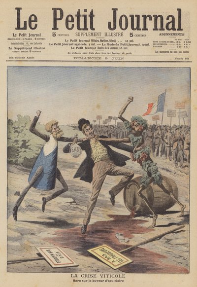 Şarap endüstrisindeki kriz (renkli lito) by French School