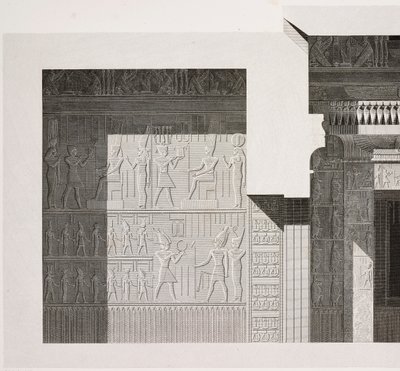 Küçük Güney Tapınağı kesiti, detay, Karnak Tapınak Kompleksi, Teb, Luksor, Mısır by French School