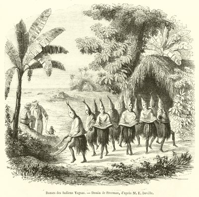 Yagua Kızılderililerinin Dansları (gravür) by French School