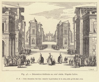 17. yüzyılda tiyatro dekorasyonu (gravür) by French School