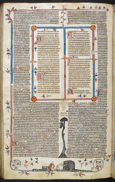 Parma Bernard'ın parlaklığıyla Gregory IX Kararnameleri ("Smithfield Kararnameleri"), MS Royal MS 10 E IV, f.145v, c.1300-40 (parşömen üzerine mürekkep) by French School