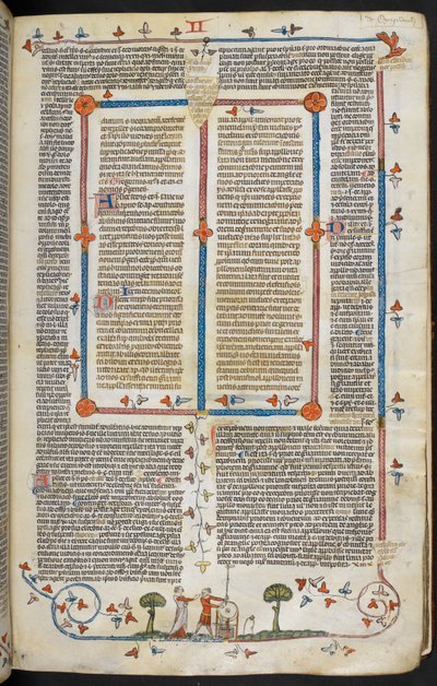 Parma'lı Bernard'ın parlaklığıyla birlikte Gregory IX Kararnameleri ("Smithfield Kararnameleri"), MS Royal MS 10 E IV, f.144r, c.1300-40 (parşömen üzerine mürekkep) by French School
