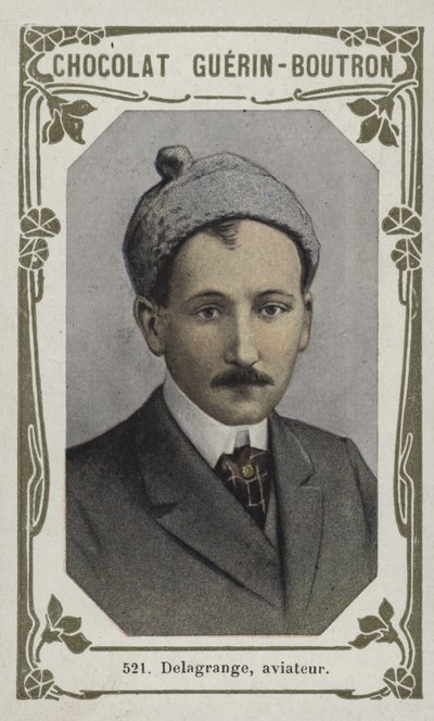 Delagrange, havacı (renkli fotoğraf) by French School