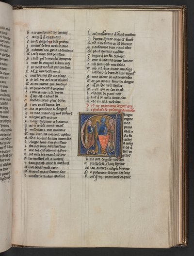 Filozofun dünyaya sunduğu III. İnsan Davranışlarından Sienalı Aldobrandino#39;dan Bedenin Rejimi; Gautier of Metz, Dünyanın İmajı, Sloane 2435 f.85 by French School