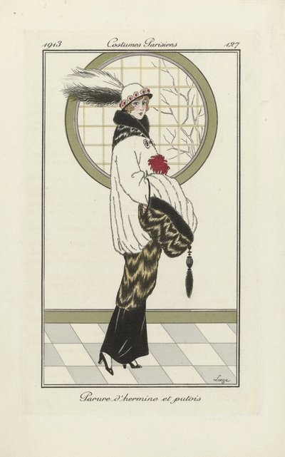 Ermine ve Polecat Ensemble için Tasarım, Costumes Parisien