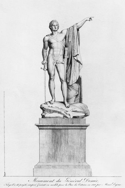 Heykeltıraş Claude Dejoux tarafından General Desaix de Veygoux Anıtı için Tasarım, Place des Victoires, Paris, 1806 by French School
