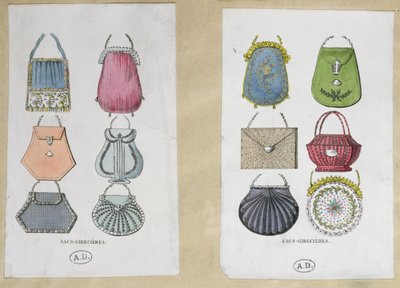 Omuz çantaları için tasarımlar, 1822 by French School