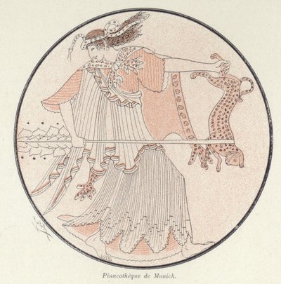 Yunan çanak çömlek detayı (renkli taş) by French School