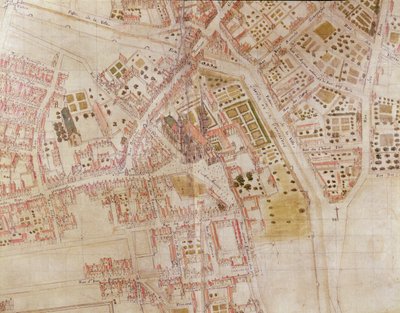 Montagne Sainte-Genevieve zirvesini gösteren bir Paris Haritasının detayı, 1664 by French School