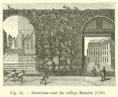 Mazarin kolejinin ikinci avlusu, 1760 by French School