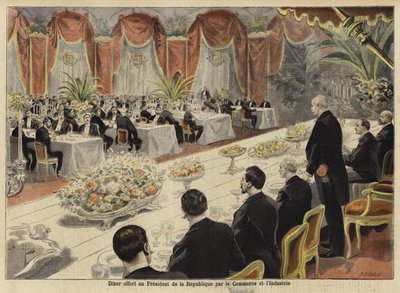 Paris Borsasında Fransız ticaret ve sanayi liderleri için akşam yemeği, 1897 by French School