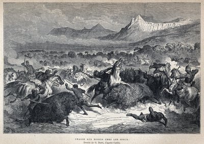 Keşfedilen Kanada: Sioux bizon avı. Catlin