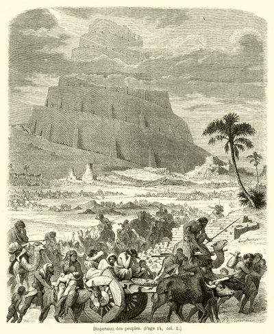 İnsanların dağılımı (gravür) by French School