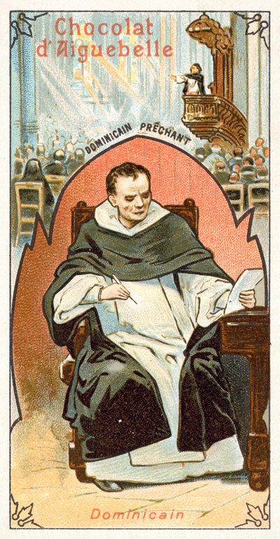 Dominik rahip (chromolitho) by French School