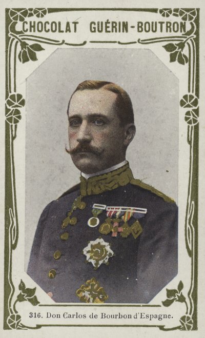 Don Carlos de Bourbon dEspagne (renkli fotoğraf) by French School