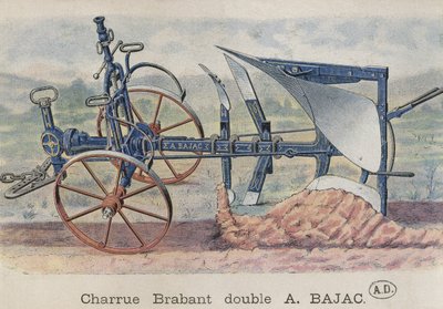 Antoine Bajac tarafından icat edilen çift pulluk Brabant, c.1900 by French School