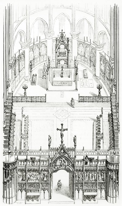 11. Yüzyıldan 16. Yüzyıla Fransız Mimarisi Sözlüğünden Çizim, 1861 by French School