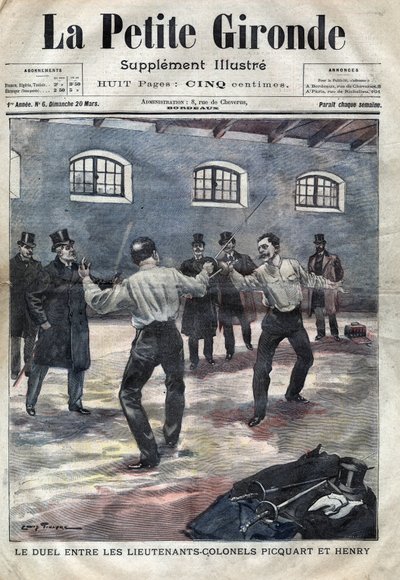 Dreyfus olayı: Yarbay Georges Picquart (1854-1914) ve Hubert Henry (1846-1898) arasındaki Paris