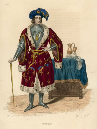 Dunois (renkli gravür) by French School