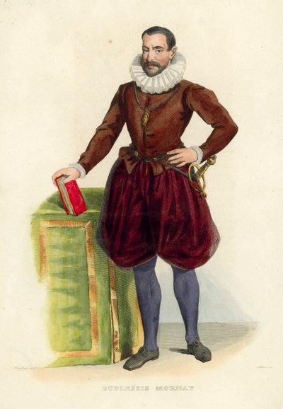 Duplessis Mornay (renkli gravür) by French School