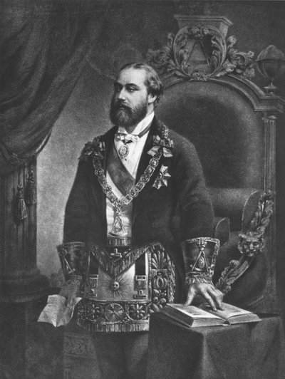 Edward (1841-1910) Galler Prensi, daha sonra Edward VII, Masonluğun Büyük Üstadı olarak, 1884 by French School