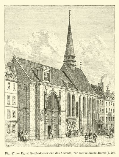 Sainte-Genevieve des Ardents Kilisesi, rue Neuve-Notre-Dame, 1704 by French School