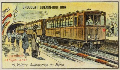 Elektrikli Metro treni (chromolitho) by French School