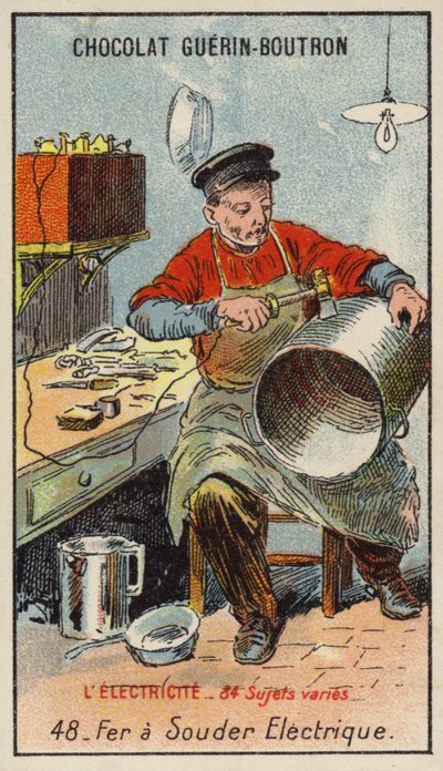 Elektrikli havya (chromolitho) by French School