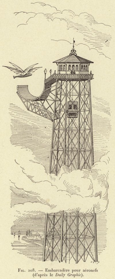 Uçak için rıhtım (Günlük Grafikten) (gravür) by French School