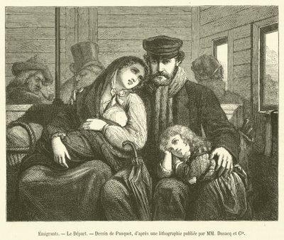 Göçmenler, Le Depart (gravür) by French School