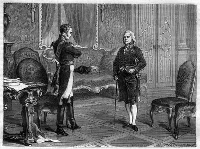 Rusya İmparatoru I. Alexander (1777-1825) (İskenderiye) Charles Maurice de Talleyrand Perigord (1754-1838) ile by French School