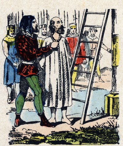 Enguerrand de Marigny (1260-1315) Vincennes'de yeniden bir araya gelen bir komisyon tarafından mahkûm edildi, erigeri olduğu Montfaucon darağacında asıldı - IV. by French School