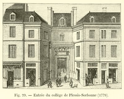 Plessis-Sorbonne kolejine giriş, 1779 by French School