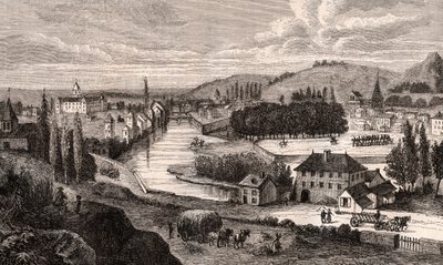 Epinal - Lorraine - V.A. Malt-Brown tarafından “La France illustrée: coğrafya, tarih, istatistiksel yönetim” de gravür. 1884 by French School