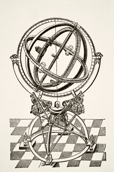 Ekvator Halkaları veya Çemberleri, Paul Lacroix pub'ın Orta Çağ'da Bilim ve Edebiyat'tan Tychonis Brahe Astronomiae Instauratae Mechanica adlı 1602 tarihli kitaptaki bakır gravürden sonra. Londra 1878 by French School