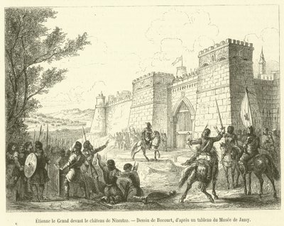 Niamtzo kalesinin önünde Büyük Stephen (gravür) by French School