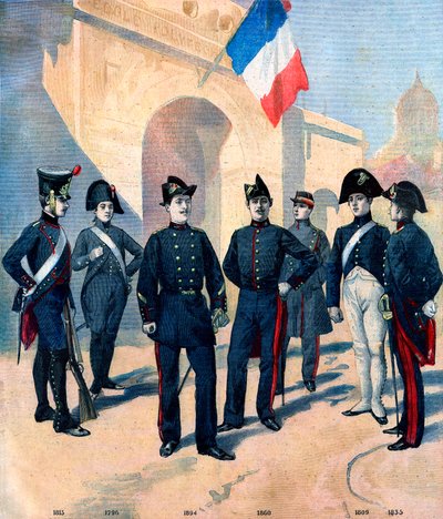 Ecole Polytechnique de Paris öğrencilerinin üniformalarının ve çift boynuzlarının 1796 ve 1894 yılları arasındaki evrimi by French School