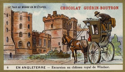Windsor, İngiltere kraliyet kalesine gezi (chromolitho) by French School