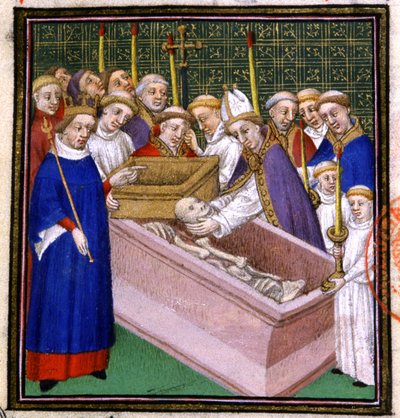 St. Louis'in mezardan çıkarılması ve kanonlaştırılması by French School