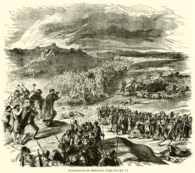 Yok etme des Madianites (gravür) by French School